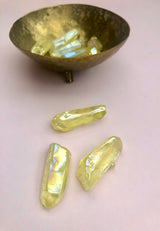 Fine små gule Aura kvarts Spidser ☾ 3-4 cm