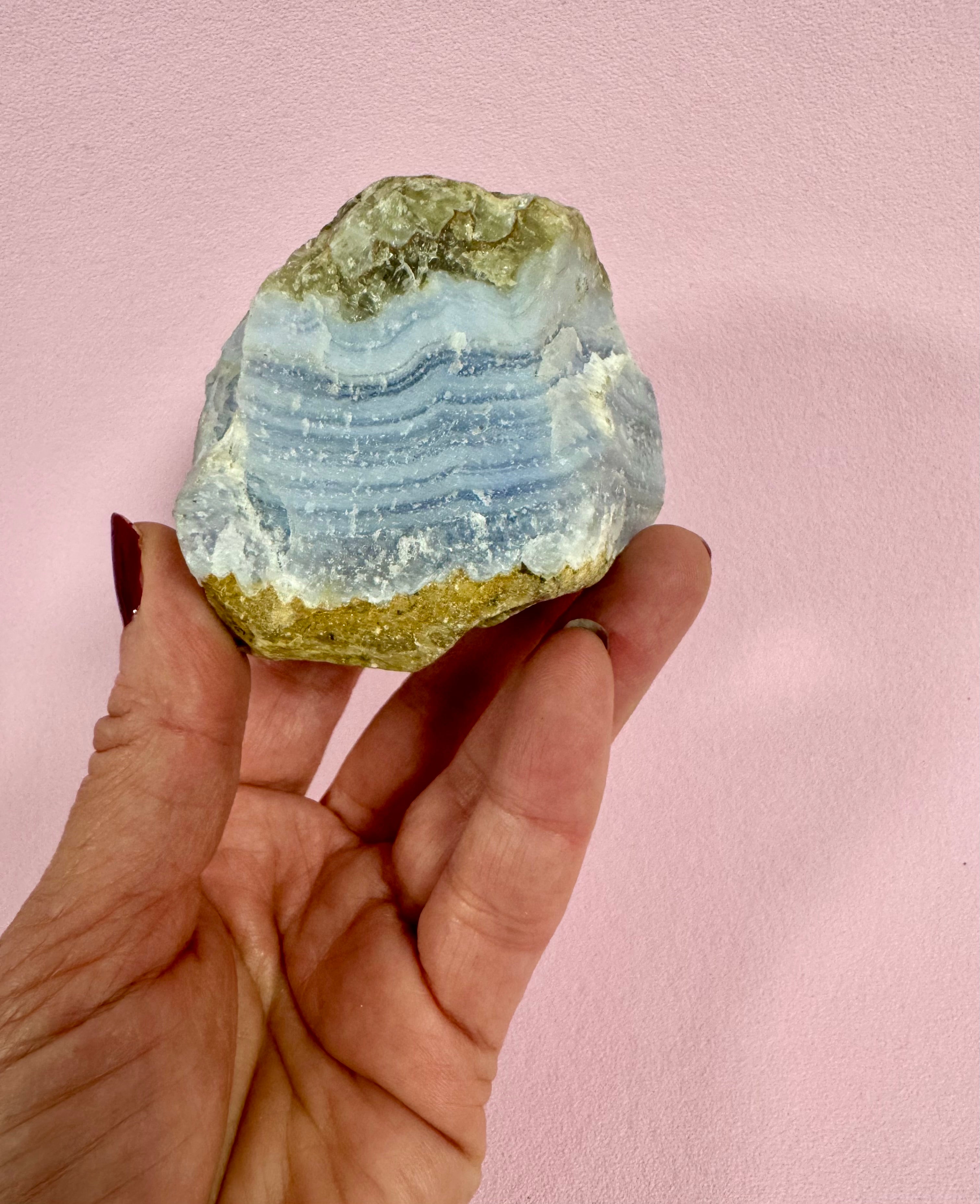 Blonde agat rå - ro, balance & blid styrke 8x6x7 cm 327 gram