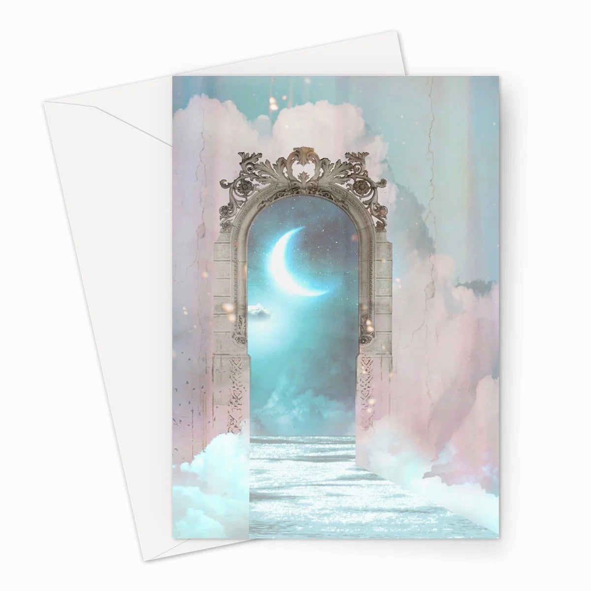 Månesøster Krystaller Luna Greeting Card by Danielle Noel ( A5 lykønsknings kort )
