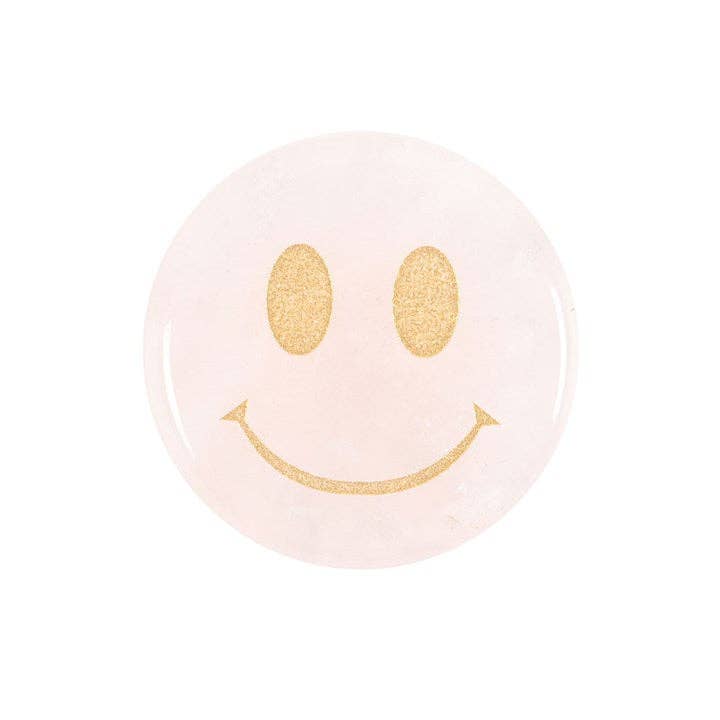 Rosenkvarts  'You Are Loved' Happy Face krystal i gaveæske