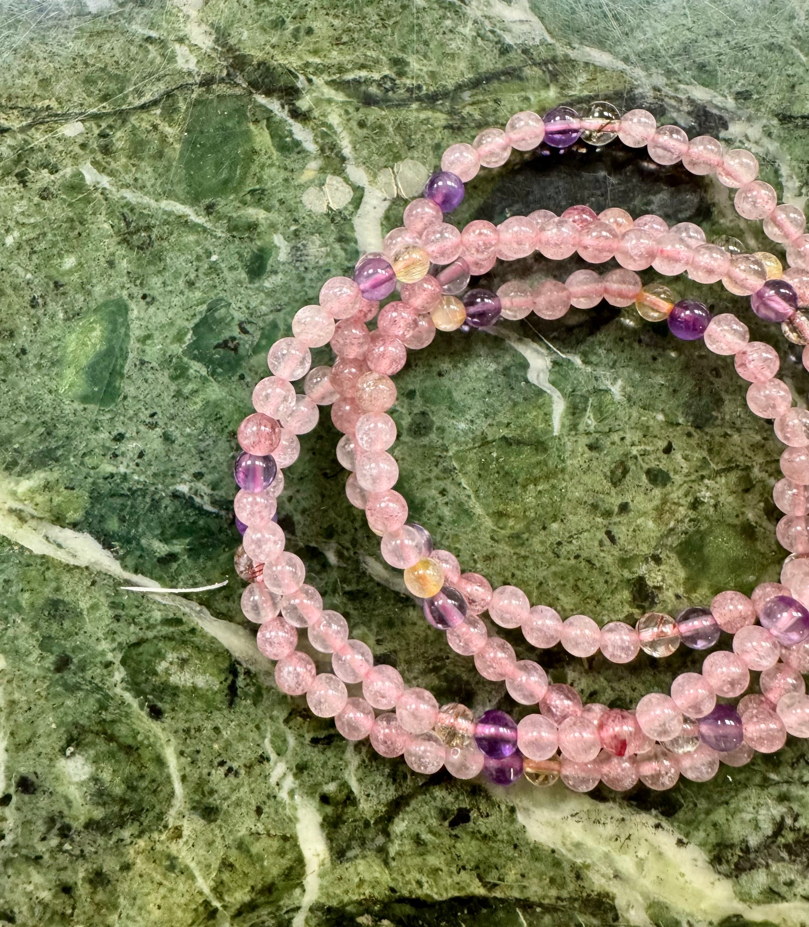 Super 7 Melody Armbånd - harmoni, balance, ro, healing af følelsesmæssige eller fysiske traumer (4 mm.)