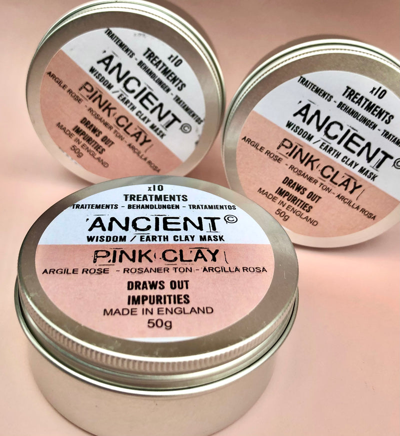 Månesøster Krystaller Pink Ler maske