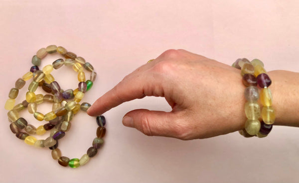 Chunky Regnbue Fluorit Armbånd ☾ Koncentration, Grounding & Balance ☾