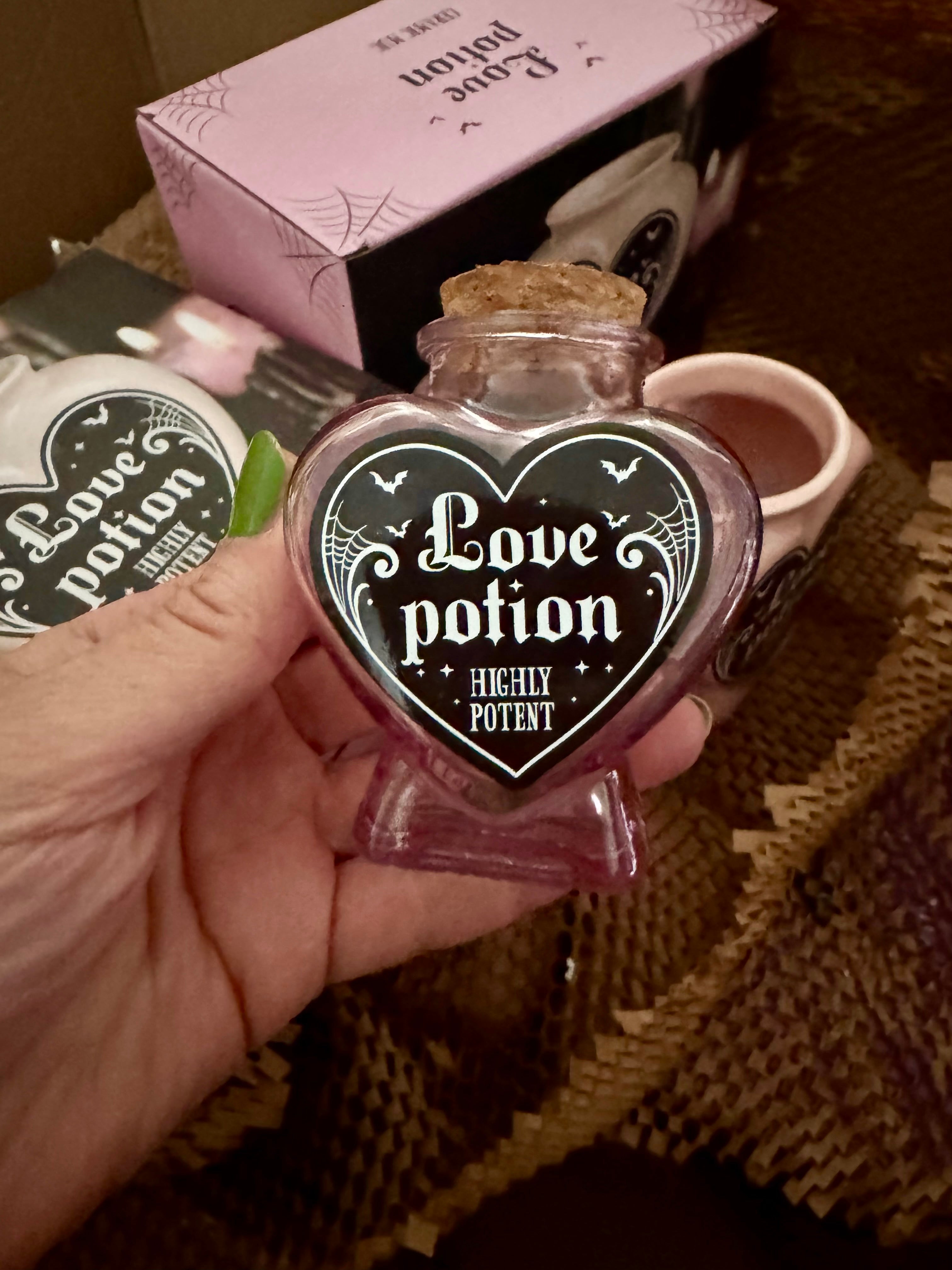 Love potion spell jar - glas hjerte eliksir flaske