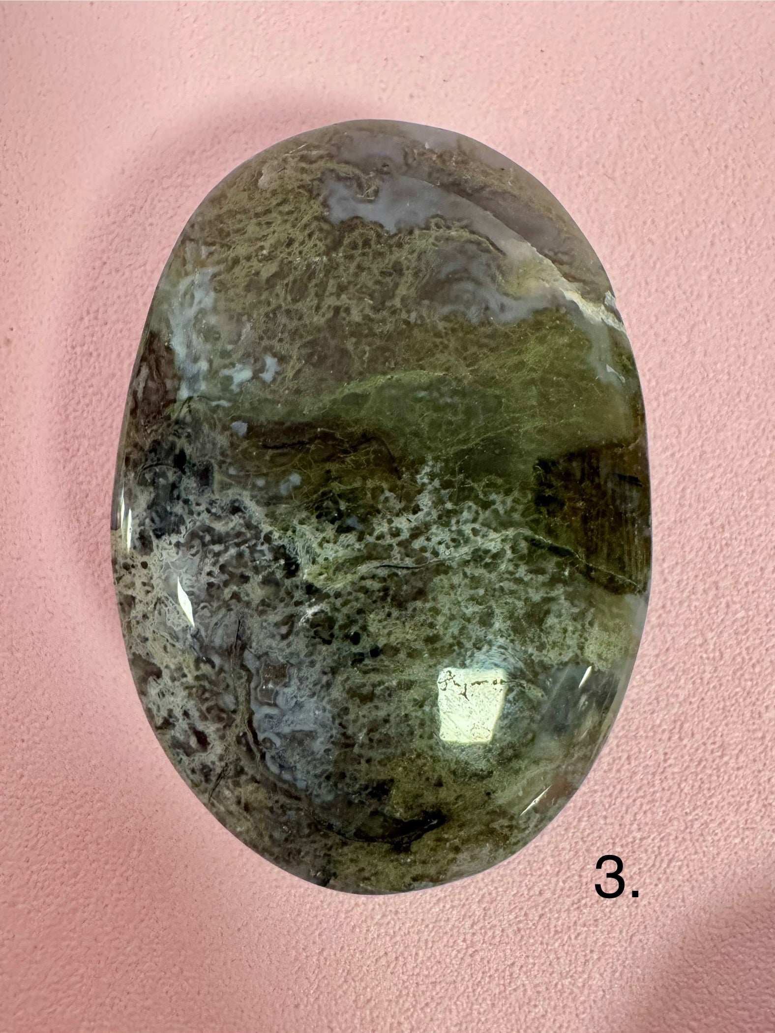 Mosagat palmstone ☾ Kærlighed, overskud & samhørighed 7x4,7 cm