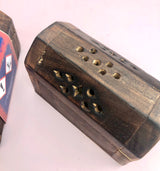 NAG CHAMPA  𖤓 10 stks. Røgelseskegler + røgelsesbrænder box i mango træ 𖤓