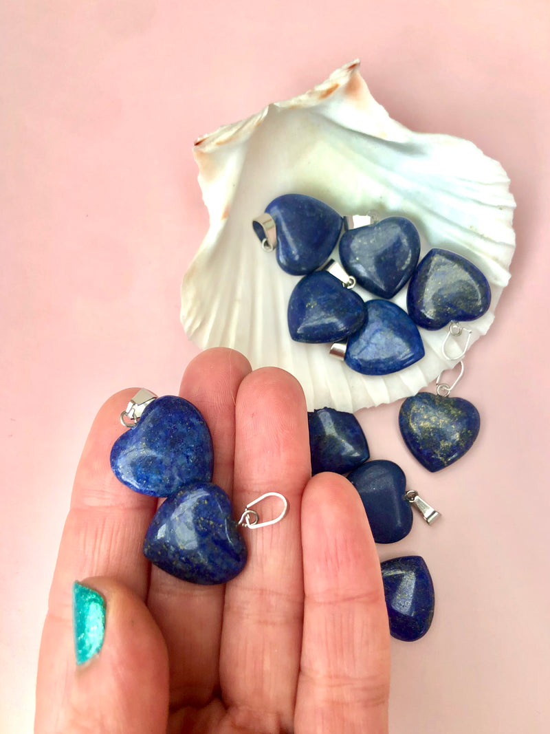 Månesøster Krystaller Lapis Lazuli Hjerte Vedhæng