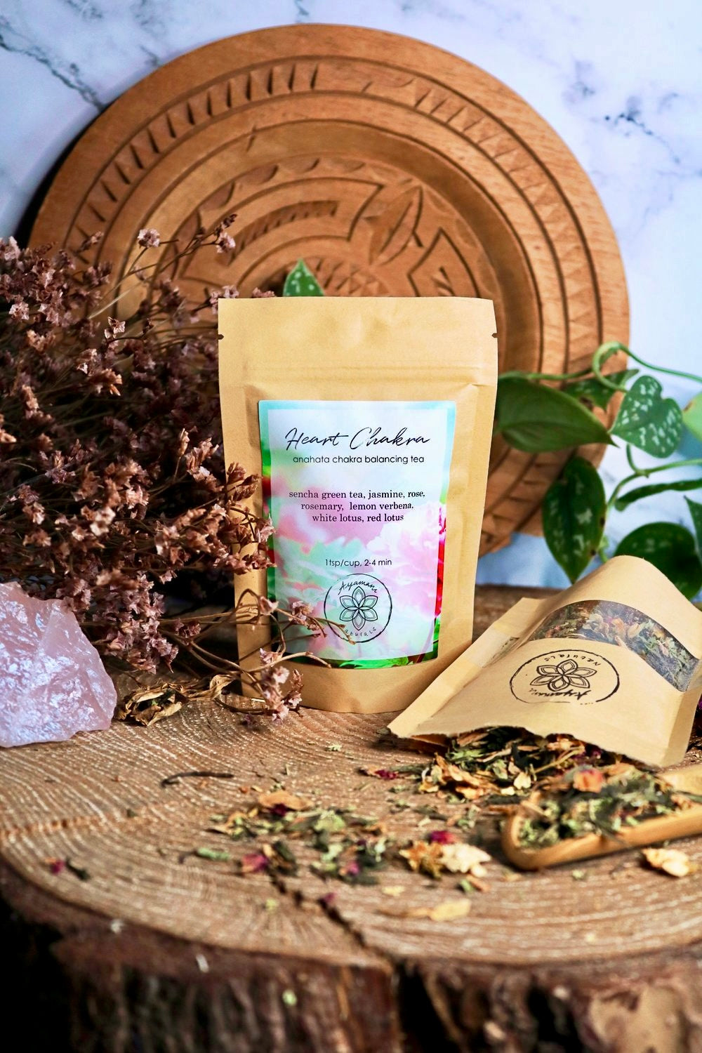 HEART CHAKRA TEA ☽ Hjerte Chakra Te Fra Ayamani Naturals ☽ 85 gram / MAANESOESTER.DK / MÅNESØSTER.DK