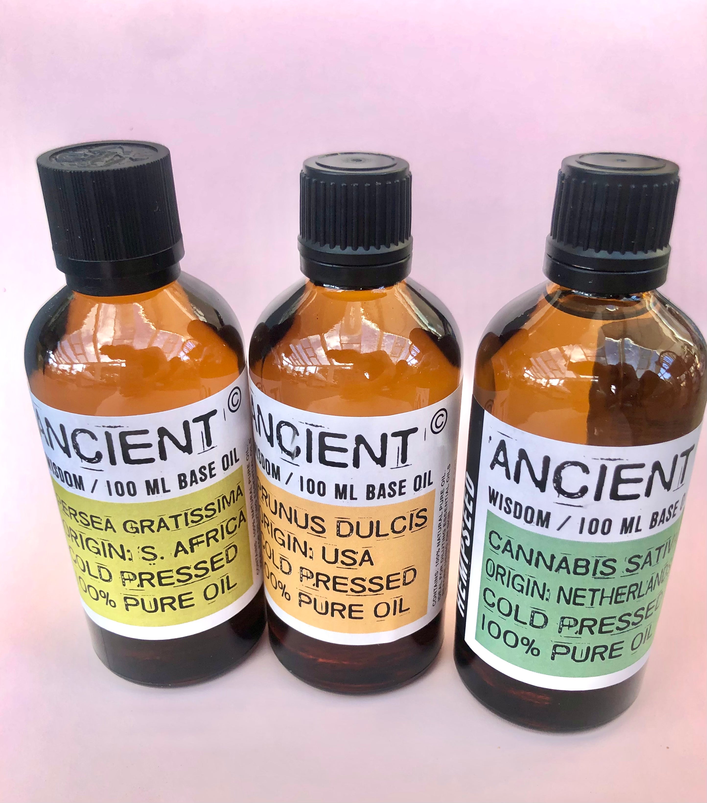 Månesøster Krystaller - Hampefrø Olie ☽ fra Ancient Wisdom - 100 ml. / MAANESOESTER.DK / MÅNESØSTER.DK