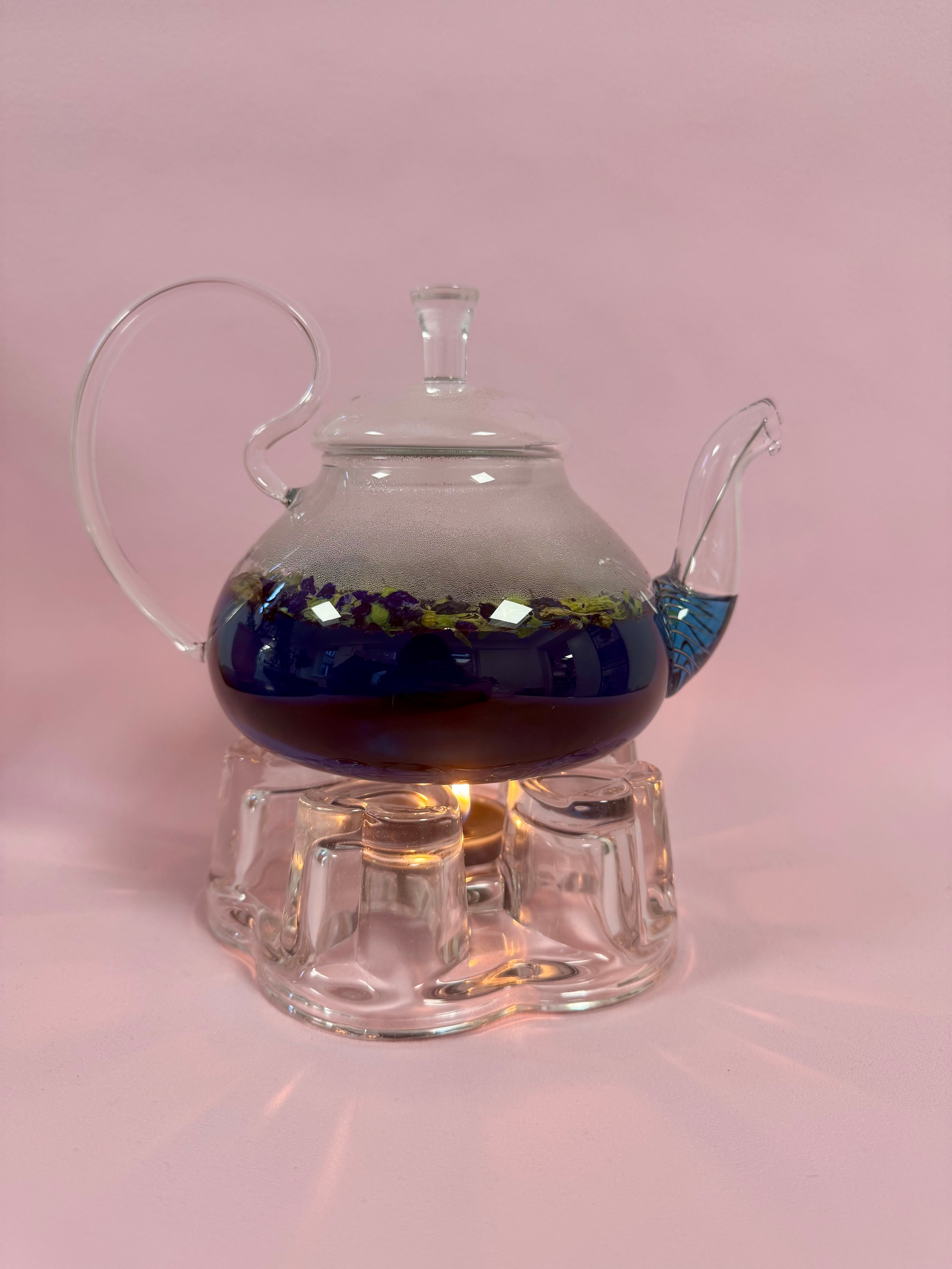 Månesøster Krystaller - Horsens / Glas Te Kande Med Stålfilter - 500 ml. Eller glas te varmer til fyrfadslys - Fra Tea Soul - Italien /  MAANESOESTER.DK / MÅNESØSTER.DK