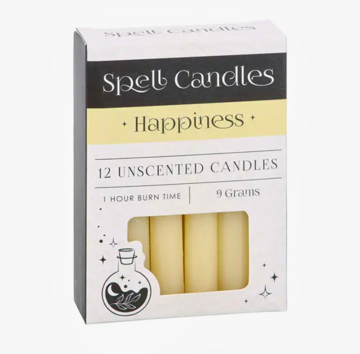 Månesøster Krystaller - Gul ☾ Happiness SPELL CANDLES ☾ For glæde
