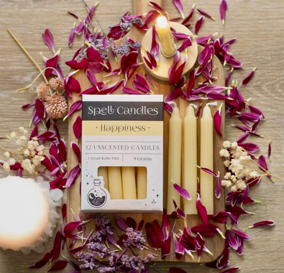 Månesøster Krystaller - Gul ☾ Happiness SPELL CANDLES ☾ For glæde