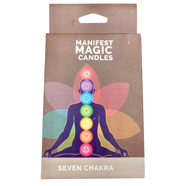 
Månesøster Krystaller - Manifest Magic Candles - Rituelle 7 Chakra Manifestations Lys  ☾ MAANESOESTER.DK / MÅNESØSTER.DK