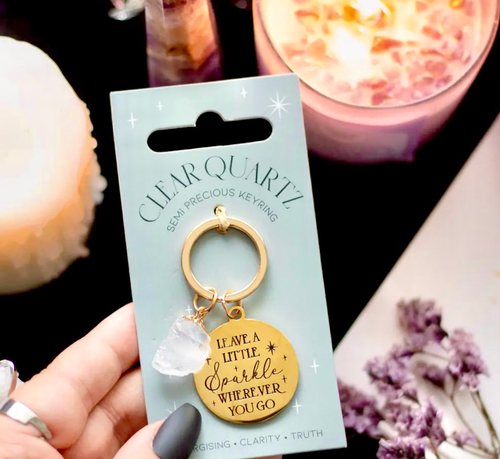 Månesøster Krystaller Bjergkrystal Nøglering ☾ leave a little sparkle wherever you go ☾