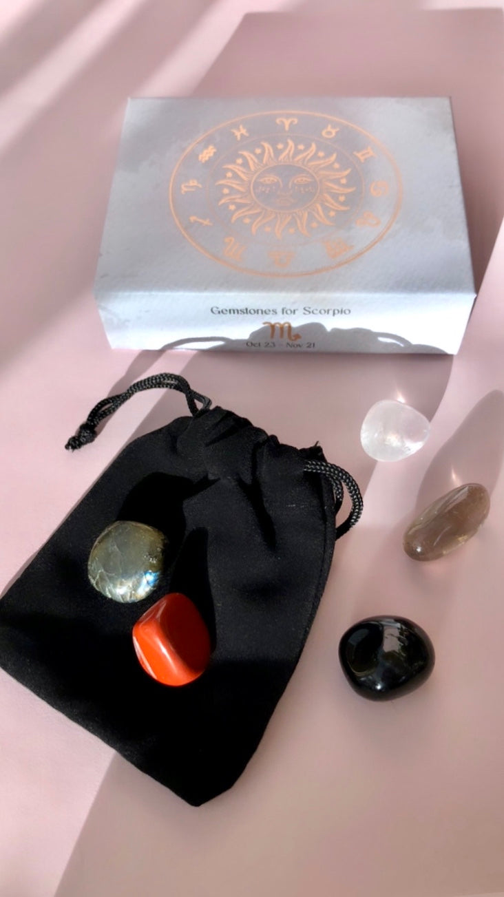 Skorpionens krystal sæt Månesøster Krystaller / MÅNESØSTER.DK / MAANESOESTER.DK