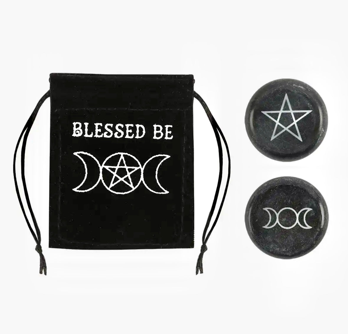 Wiccan charm “ Blessed Be “ pentagram ☾ lykkepose / MÅNESØSTER KRYSTALLER / MAANESOESTER.DK / MÅNESØSTER.DK