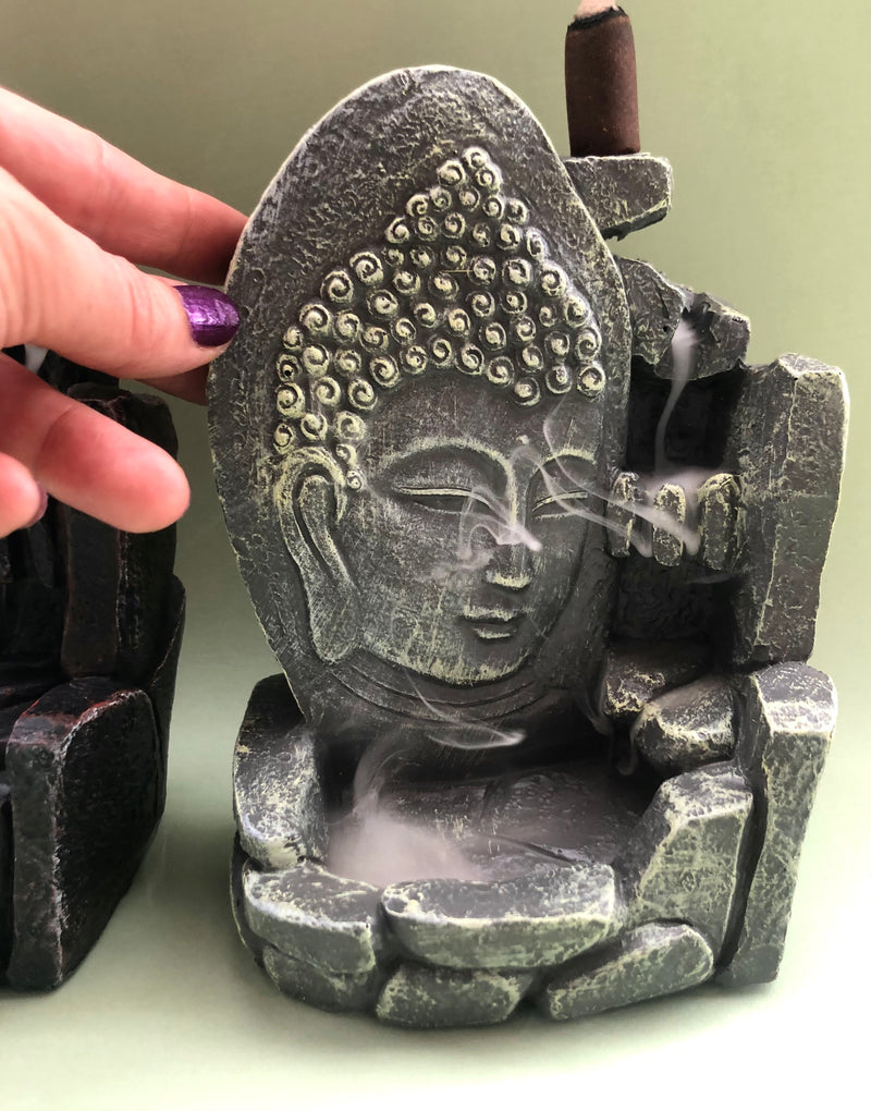 Månesøster Krystaller Buddha waterfall Røgelses brænder - til Backflow kegle