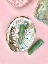 Lille Grøn Aventurin  healer/massage stav ☾ Kærlighed, Rigdom & Lykke ☾  7 - 6,5 cm