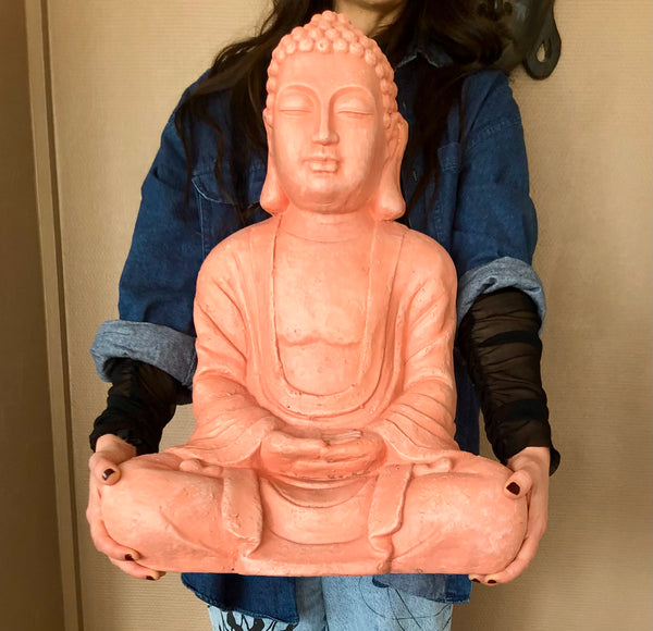 Stor HAVE BUDDHA I TERRACOTTA Look ॐ 58CM høj