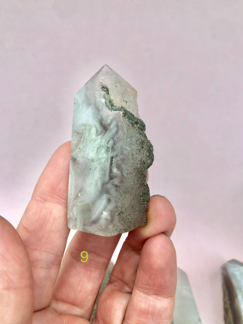 Fluorit med Pyrit ☾ Koncentration, Grounding & Balance ☾ FRUGTBARHED, VELSTAND & SUCCES ☾ Nr. 5-10
