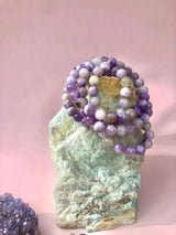 Månesøster Krystaller Lavendel Jade Armbånd (8mm)
