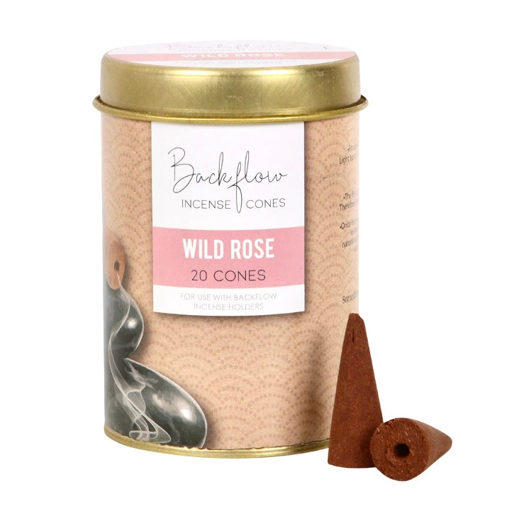 Månesøster Krystaller Jumbo Backflow Røgelses Kegler - Wild Rose