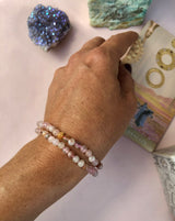 Månesøster Krystaller Blomster Agat Armbånd