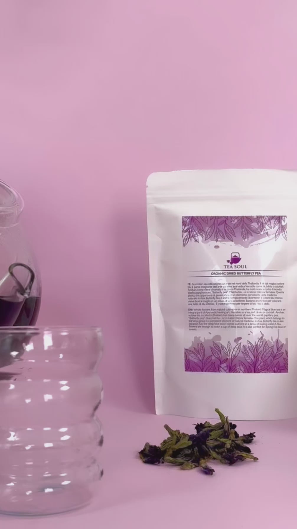 Månesøster Krystaller Blå Butterfly Pea blomst ☽ Sommerfugleærteblomst ☽ Økolologisk fra tea Soul - italien ☽ 50 gram