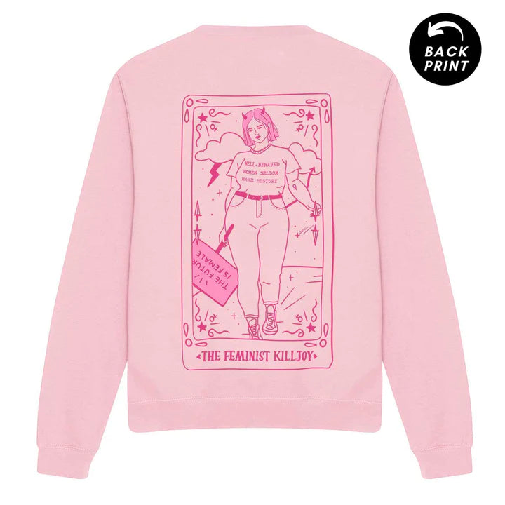 Tarot Sweatshirt Med Ryg-Print ♀️The Feminist - KillJoy Månesøster Krystaller