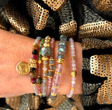 ☾ Pink Turmalin + Labradorit Armbånd ☾