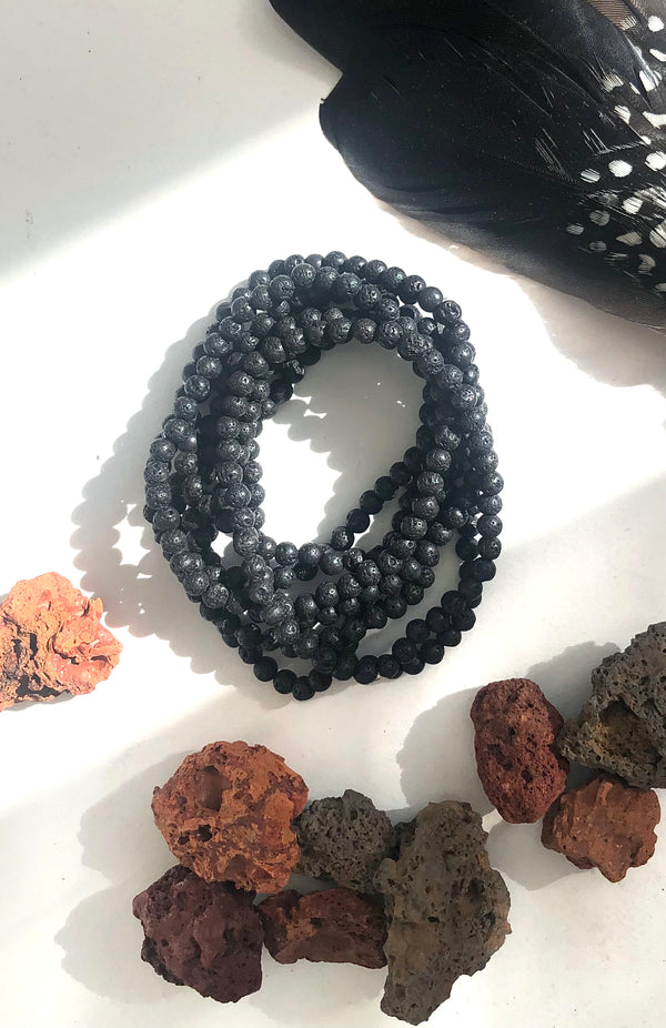 Lava Sten ☾ Armbånd Månesøster Krystaller Månesøstre