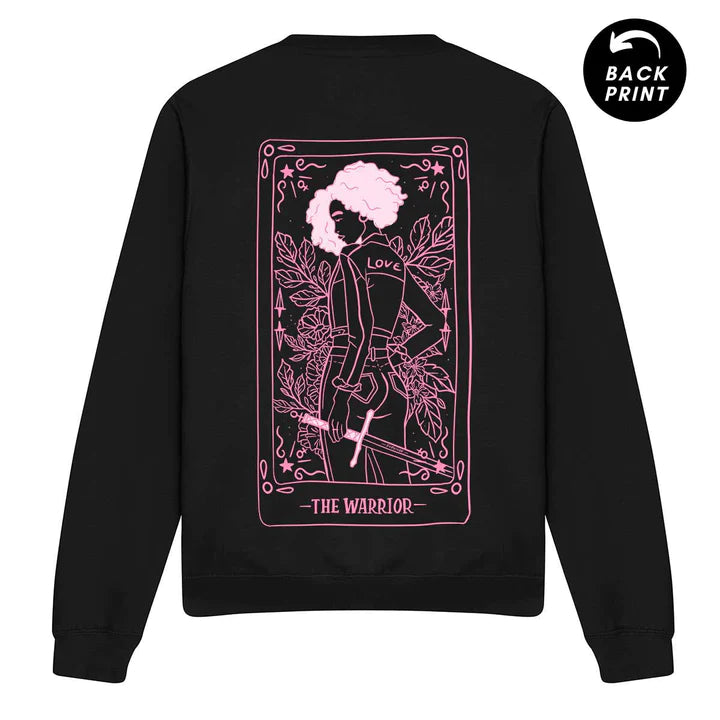 Tarot Sweatshirt Med Ryg-Print ♀️The Love Warrior The Witch Månesøster Krystaller