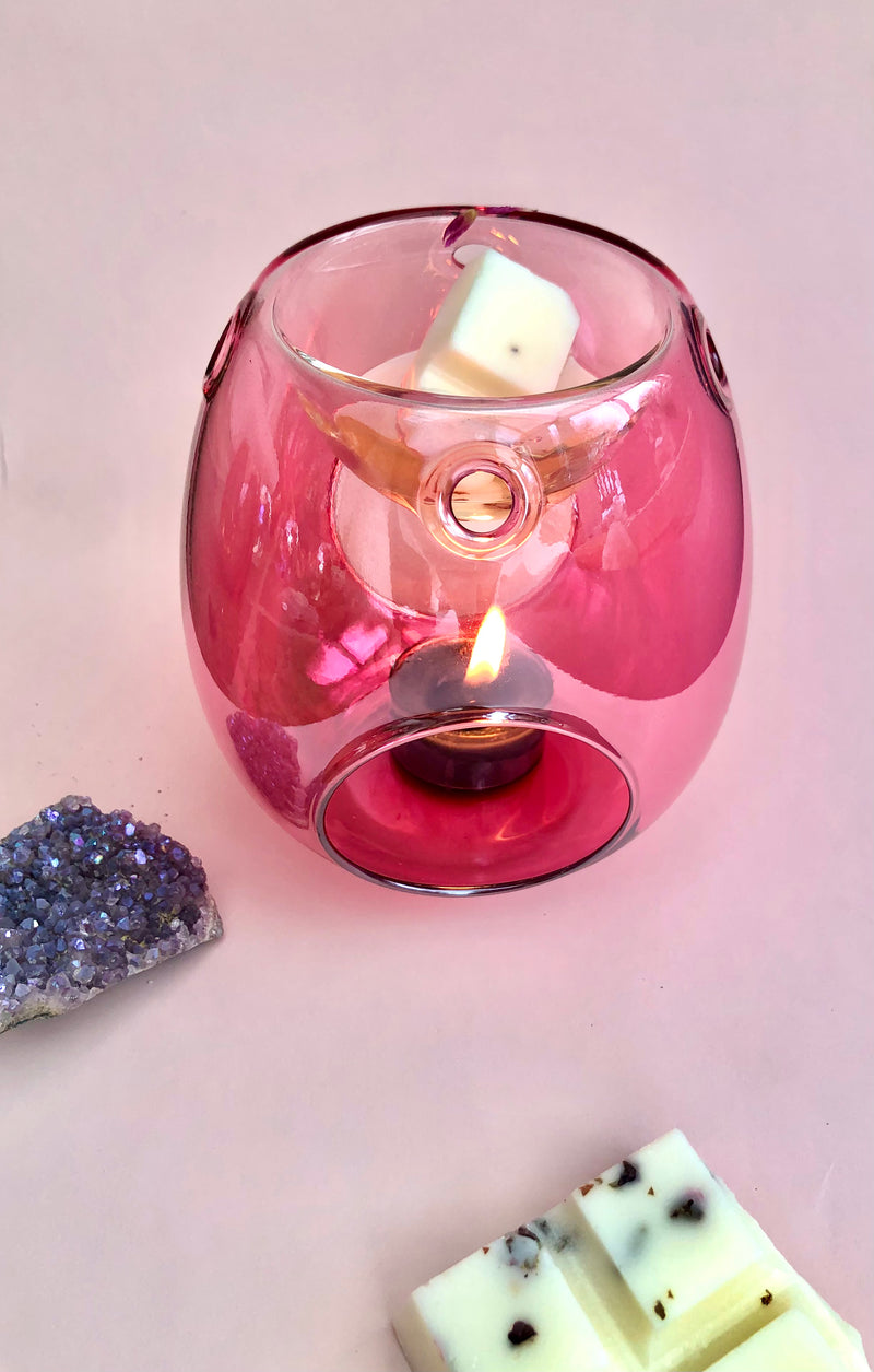 Brænder i farverigt glas ☾ Til Aromaterapi med duft Voks