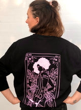 Tarot Sweatshirt Med Ryg-Print ♀️The Love Warrior The Witch Månesøster Krystaller