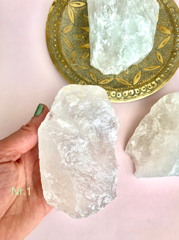 Rå Bjergkrystal ☽ Healing med det hvide lys, klarhed, styrke & bevidsthed ☽ Nr.1 - 3