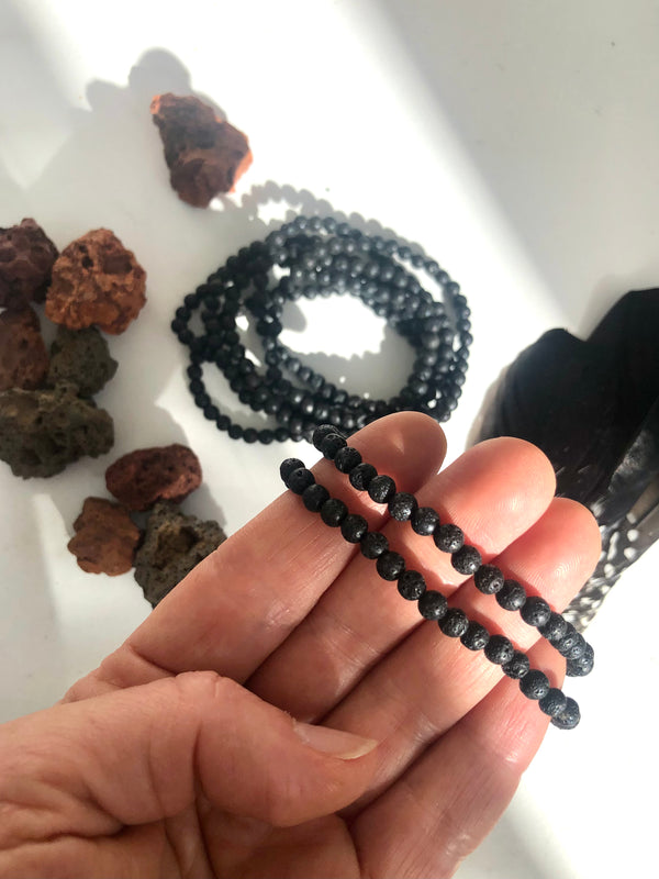 Lava Sten ☾ Armbånd Månesøster Krystaller Månesøstre