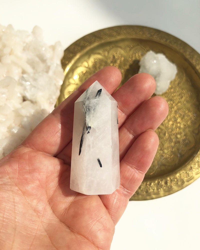 Turmalin kvarts 𓂀 højt vibrerende energi, healing, rensning & beskyttelse 𓂀 Nr.8